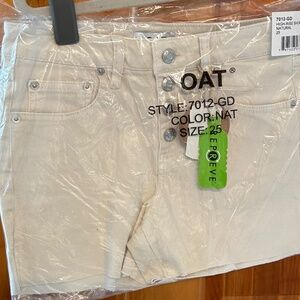 Inventory # 101 NWT Oat High Rise Natural Shorts Size 25 Button Up